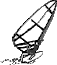 Windsurfer von hinten Silhouette grau