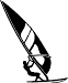 Windsurfer Silhouette schwarz weiss