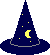 spitzer dunkelblauer Zauberhut mit Mond