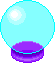hellblaue durchsichtige Glaskugel