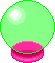 hellgrüne durchsichtige Glaskugel