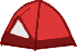 rotes Kuppelzelt